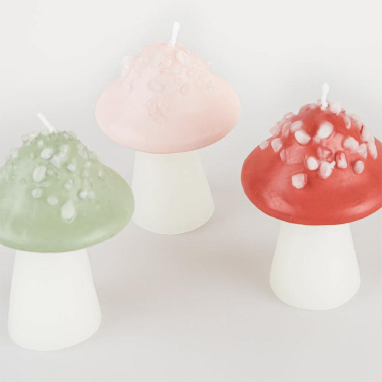 Décoration de table - Trio de bougies champignon pour vos fêtes