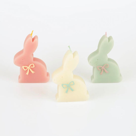 Bougies décorative lapin - deco anniversaire animaux de la ferme