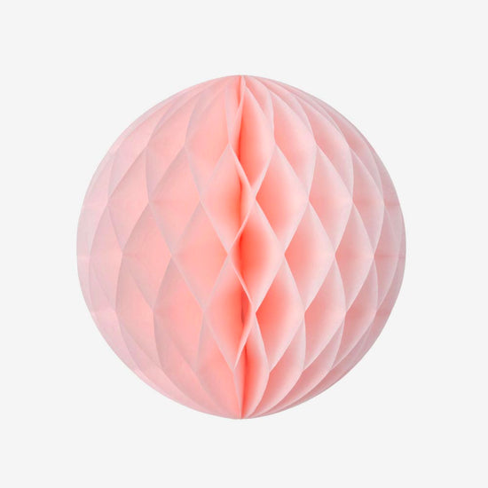 Lampion papier : boule alvéolée rose vintage décoration anniversaire enfant