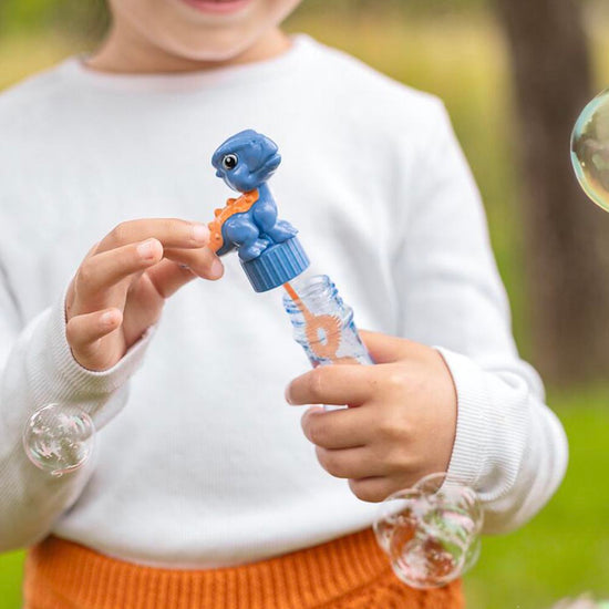 petit cadeau à offrir pour un anniversaire dino flacon bulle