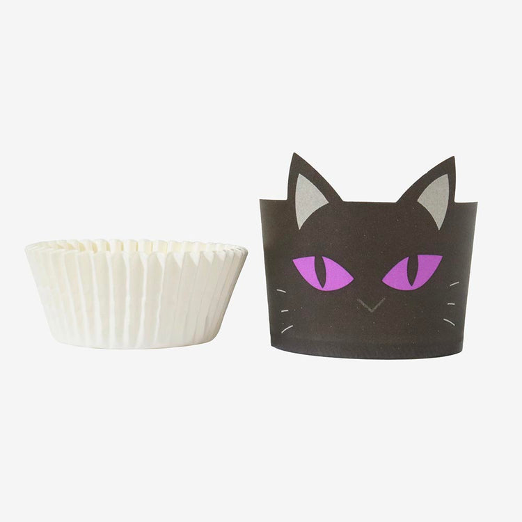 Décoration cupcake chat noir pour halloween