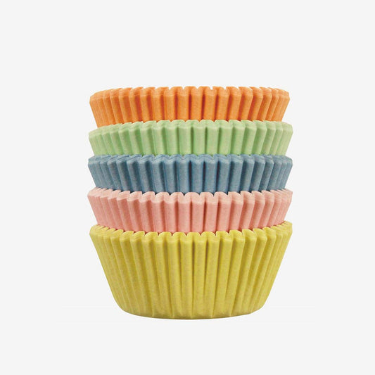 Caissettes à cupcakes pastel, déco de table pour anniversaire