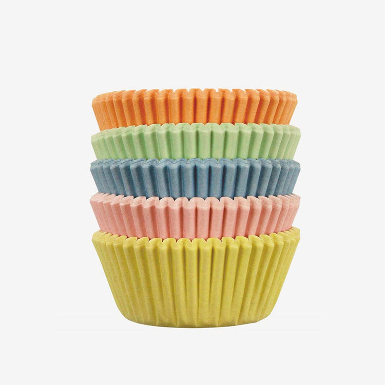 Caissettes à cupcakes pastel, déco de table pour anniversaire