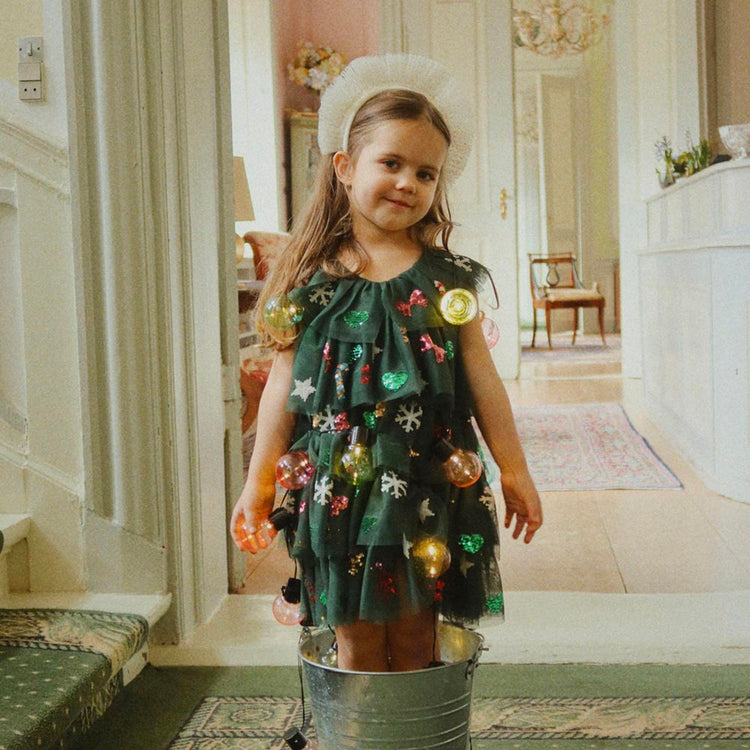 Cape crème et dorée et serre-tête : déguisement princesse enfant 