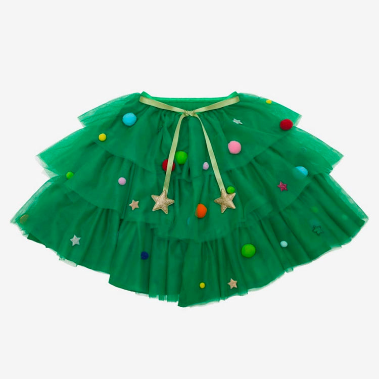 cape tulle vert sapin de noël déguisement à offrir