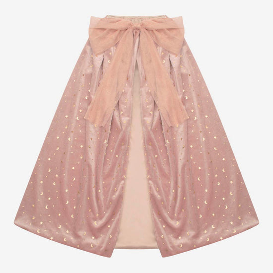 cape rose pastel velours pailletée cadeau d'anniversaire pour un deguisement de sorciere