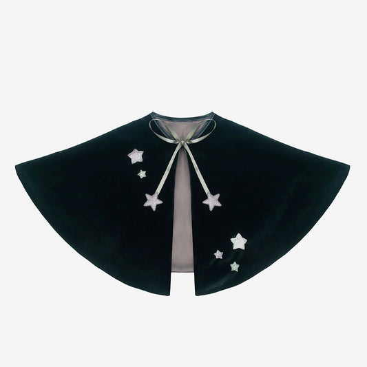 Cape de sorcière étoile en velours : accessoire costume enfant