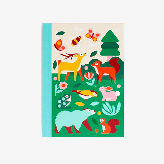 Carnet de notes avec 68 pages à motif animaux de la forêt