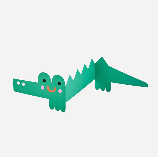 Carte d'anniversaire crocodile : carte de voeux enfant amusante