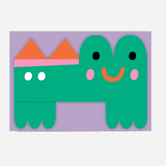Carte d'anniversaire crocodile : carte de voeux enfant thème jungle