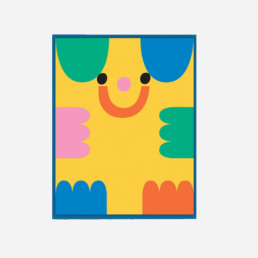 Carte anniversaire ourson multicolore : carte de voeux à remplir amusante