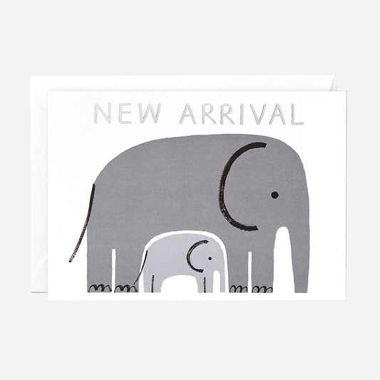 Biglietto d'auguri nascita elefante: biglietto per adulti chic da compilare