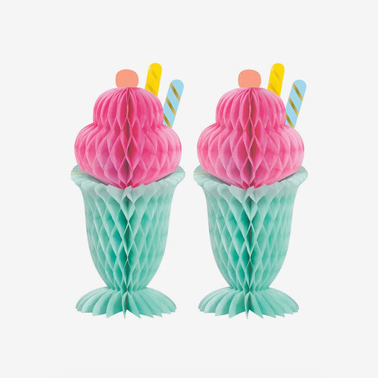 2 glaces alvéolées pastel : deco anniversaire vintage barbie