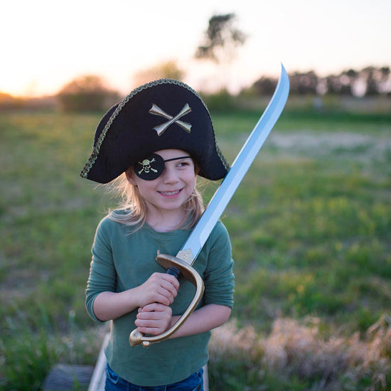 Chapeau de pirate en feutre noir pour enfant dès 3 ans