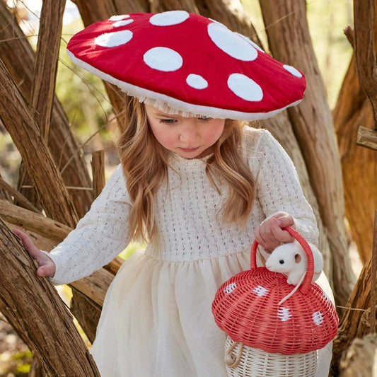 Chapeau champignon en velours: accesorio disfrazado de niño original