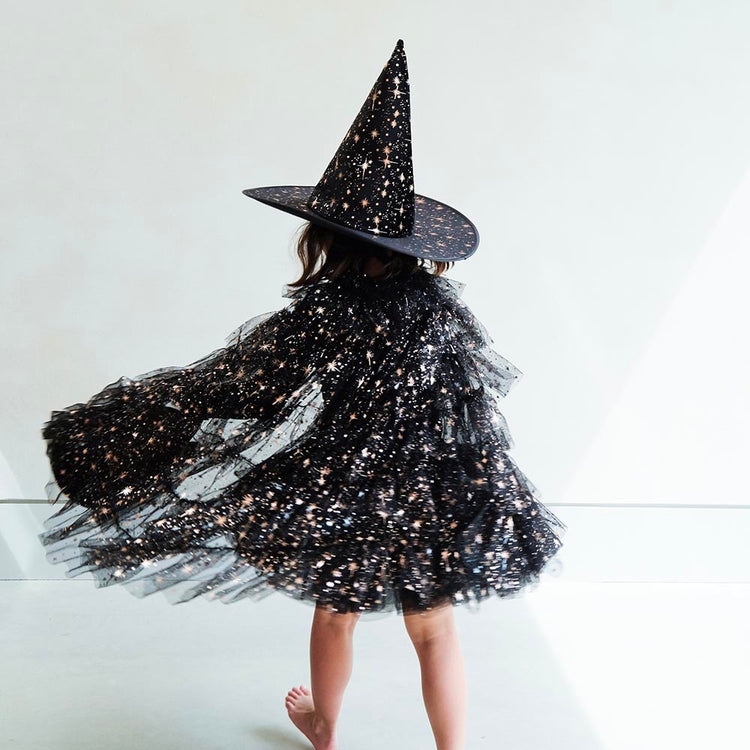 Black witch hat with stars