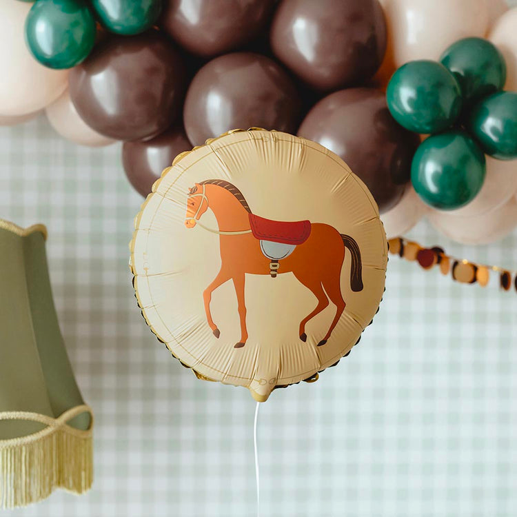 ballon cheval beige doré ambiance anniversaire equitation festive