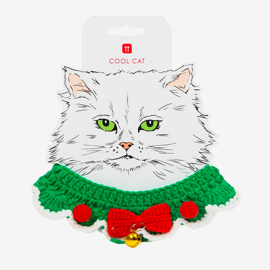 Collier de Noël en crochet pour chat: cadeau noel chat adorable
