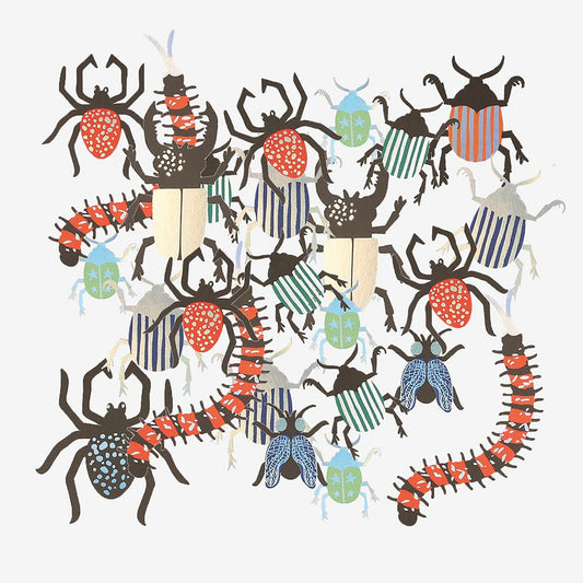 Grandi coriandoli di insetti magici: decorazioni per feste a tema safari