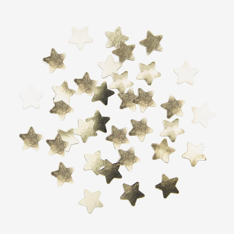 confettis étoiles dorées décoration de table fête anniversaire ou noel