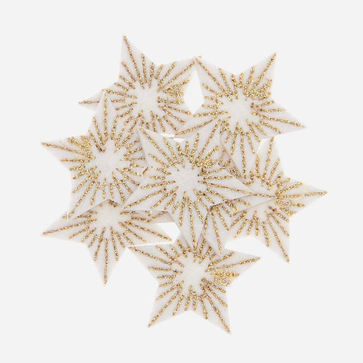 Confettis en feutrine étoiles blanches : deco de table noel