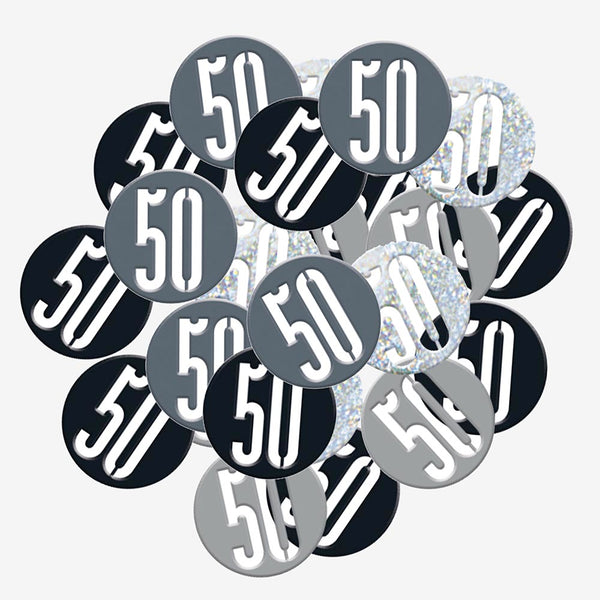 50e Anniversaire Décoration Confetti or noir,50e Confettis Anniversaire  Decoration Table Anniversaire Deco Confettis de Table,300 Pièces Confetti