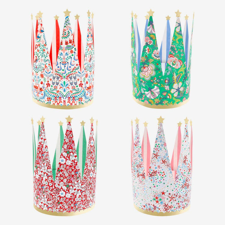 8 couronnes liberty de noël Meri Meri à disposer dans le sapin ou sur table noël