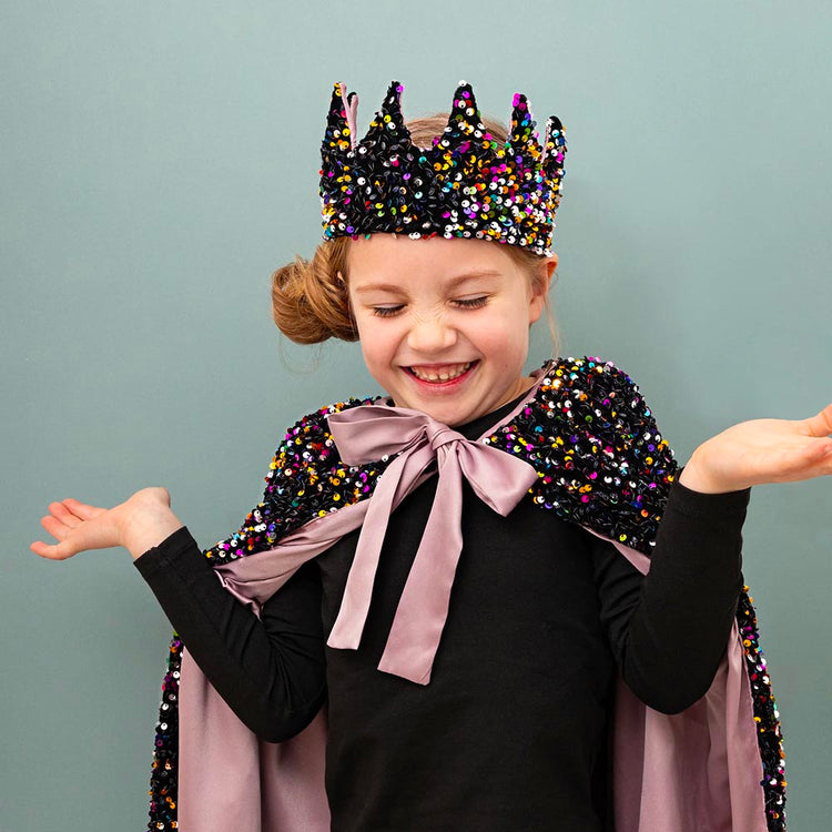 Couronne noire à sequins pour enfant