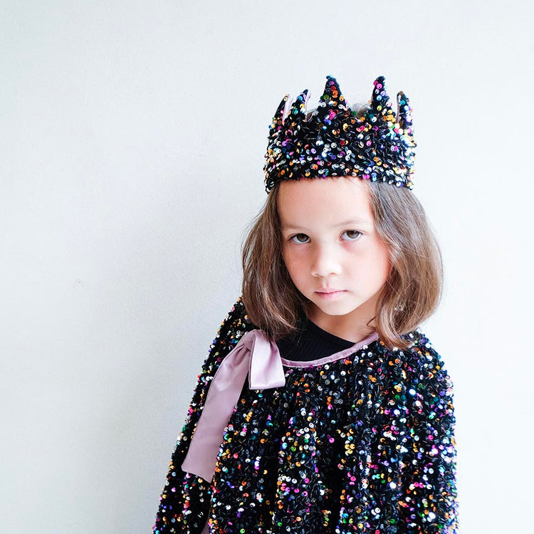 Black sequin crown