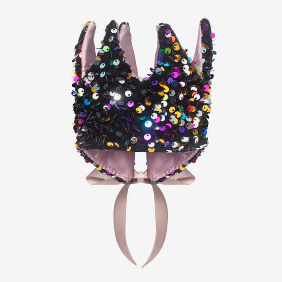 Couronne noire à sequins : accessoire deguisement enfant original