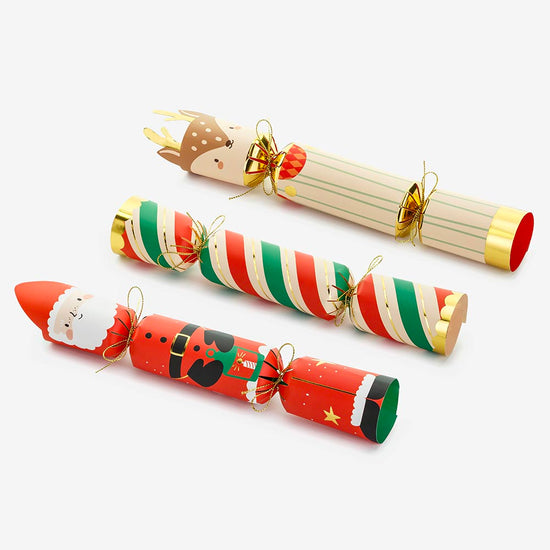 3 boîtes cadeaux cracker de Noël : idee decoration table de noel