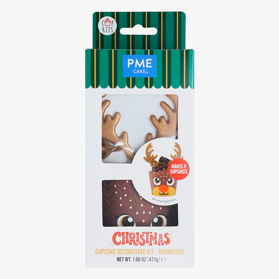 6 déco comestibles + 6 caissettes pour cupcakes Renne