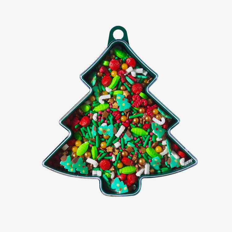 Décorations comestibles en sucre de Noël motif sapin et sucre d'orge