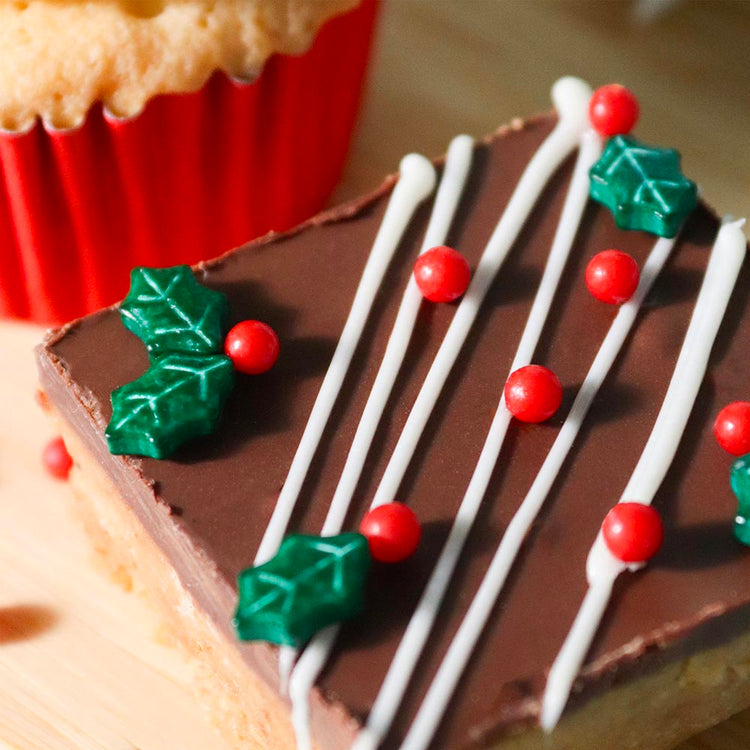 Décorations sucrées pour patisseries de Noël en forme de houx