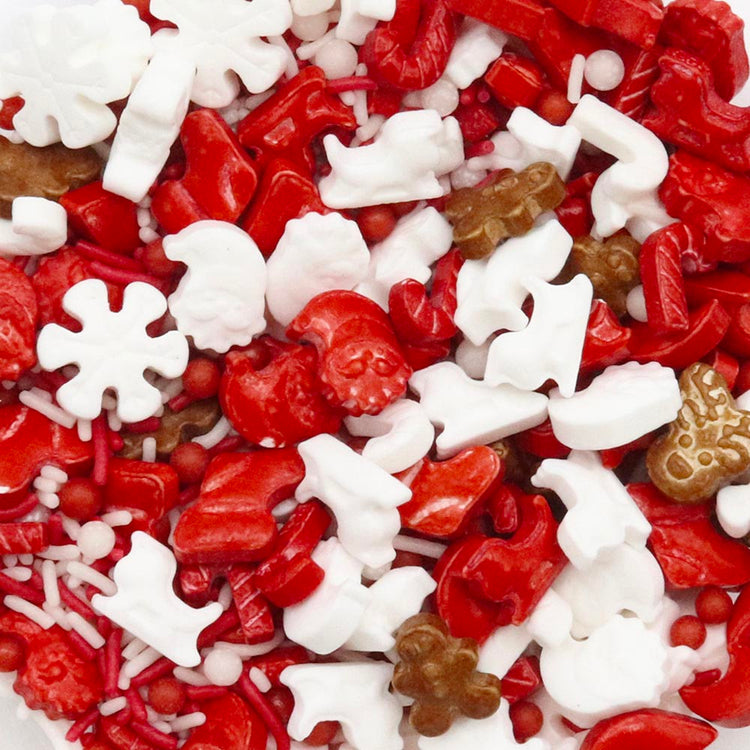 Décorations sucrées pour patisseries de Noël en forme de Rennes, Père Noël et Pain d'épice