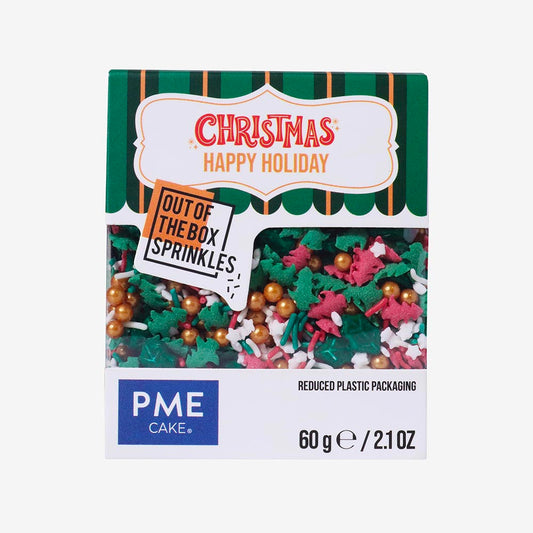 Décorations comestibles en sucre de Noël en forme de houx et sapins