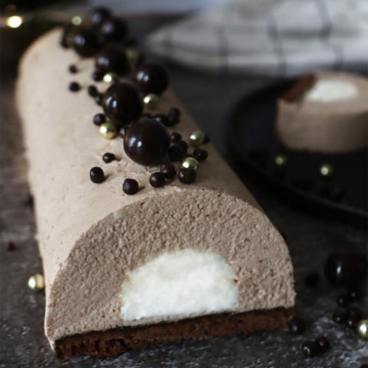 Décoration comestibles : billes de chocolat noir pour bûche de Noël