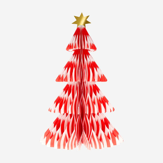 decoration de noel originale :  3 grands sapins de noël alvéolés colorés meri meri