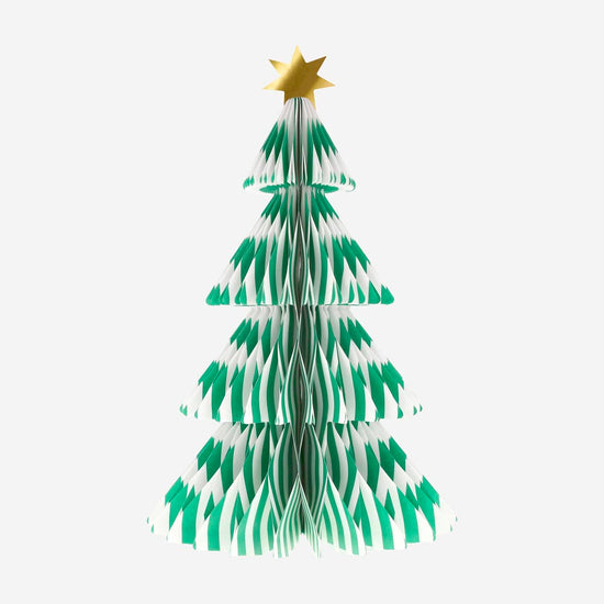 deco noël féérique :  3 grands sapins de noël alvéolés colorés meri meri 