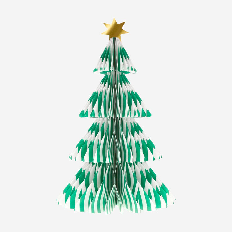 deco noël féérique :  3 grands sapins de noël alvéolés colorés meri meri 