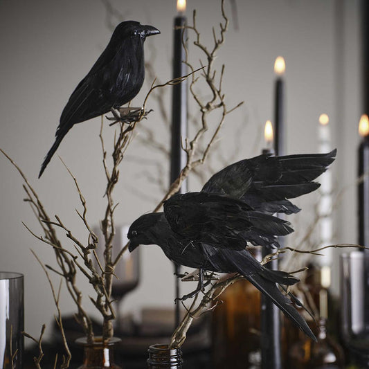 2 decoraciones de cuervo negro