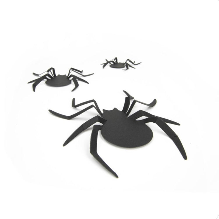 Araignées noires en papier en relief pour décoration Halloween