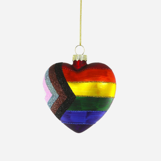 Decoración navideña del corazón del orgullo: decoración del árbol de Navidad LGBT+