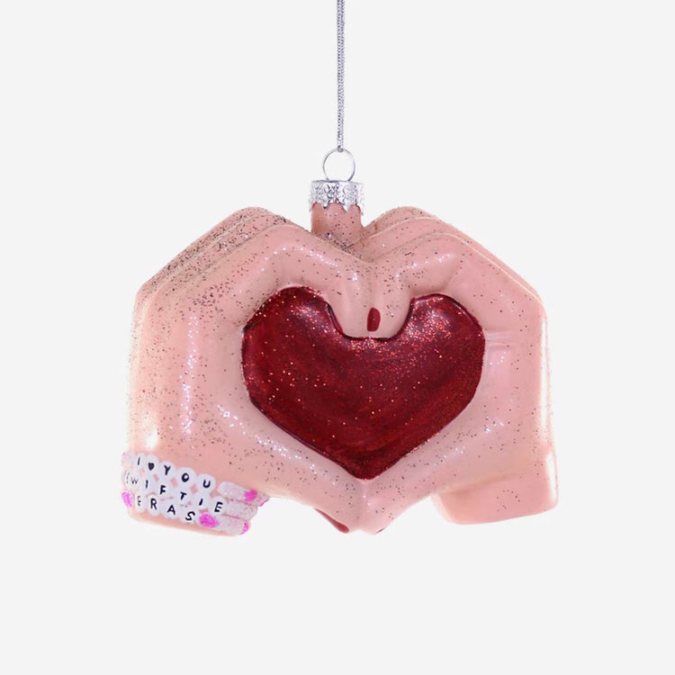 1 décoration de noel swiftie heart : déco noel originale, cadeau de noel ou secret santa