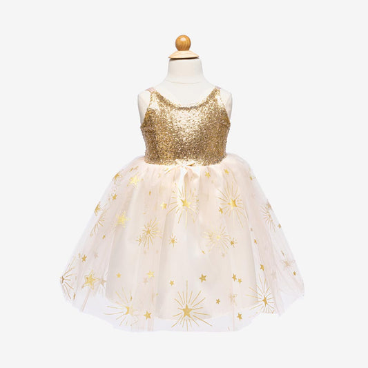 Robe de princesse dorée, déguisement chic pour anniversaire