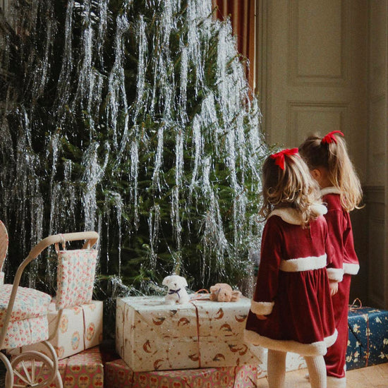 Ensemble de Noël rouge : vêtements velours rouge pour enfant 