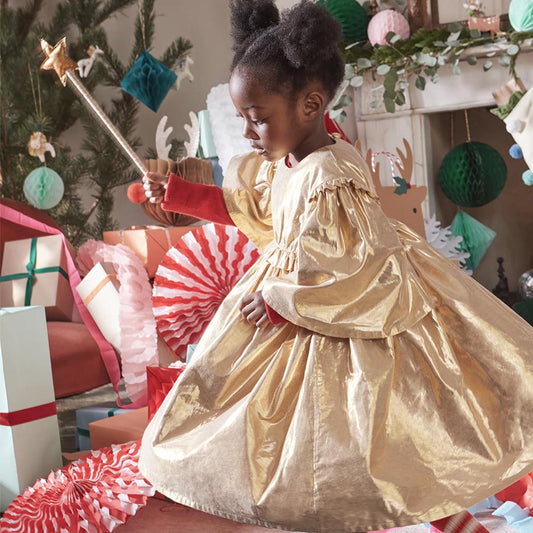 Meri Meri golden angel Christmas costume: dress and wand