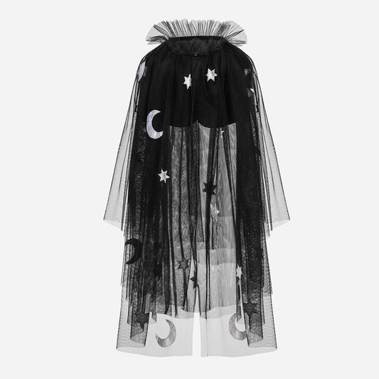 Capa de bruja de tul: accesorio del disfraz de Halloween