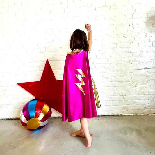 Déguisement super-héroïne rose : deguisement enfant pour carnaval