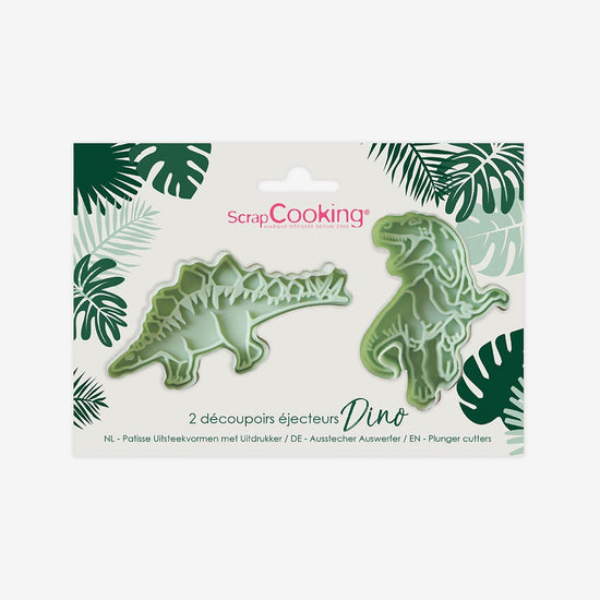 2 emporte pieces dinosaure avec poussoir : accessoire cuisine